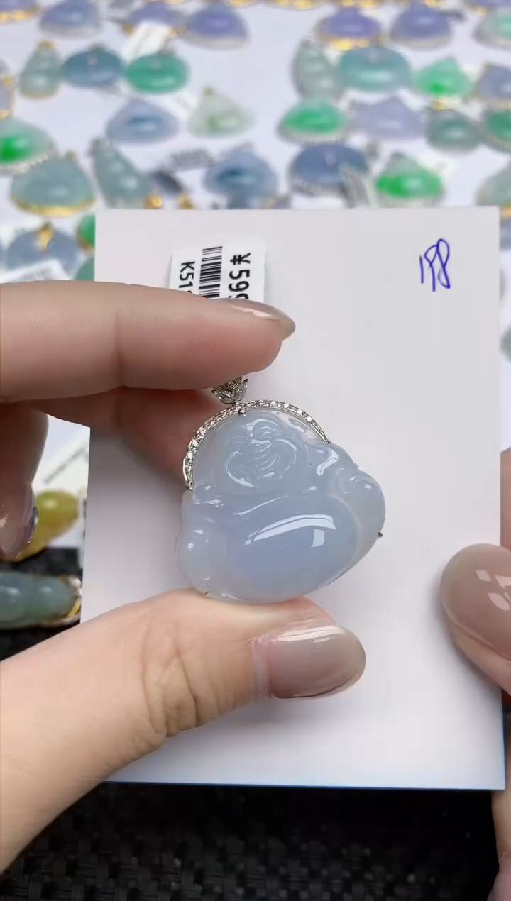 【闪购商品】翡翠颈饰18K金镶嵌天然翡翠A货