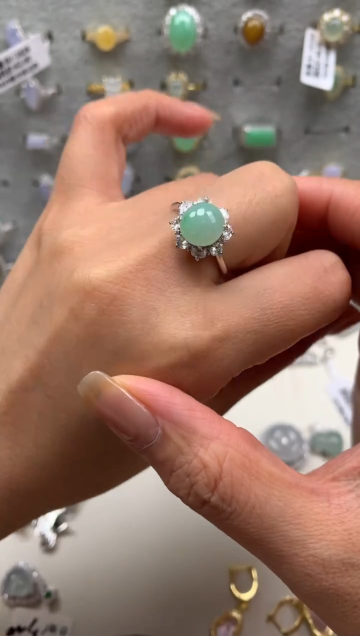 银S925镶嵌戒指翡翠76