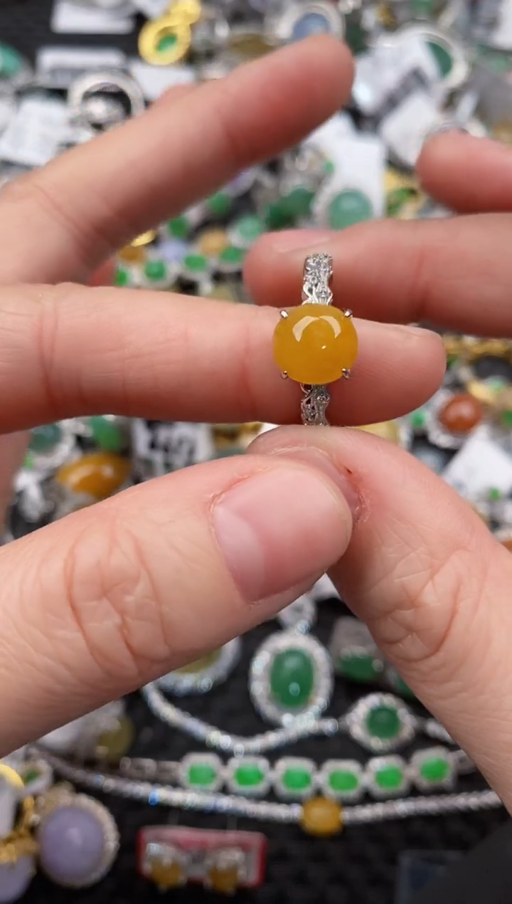 银S925镶嵌戒指翡翠888             5