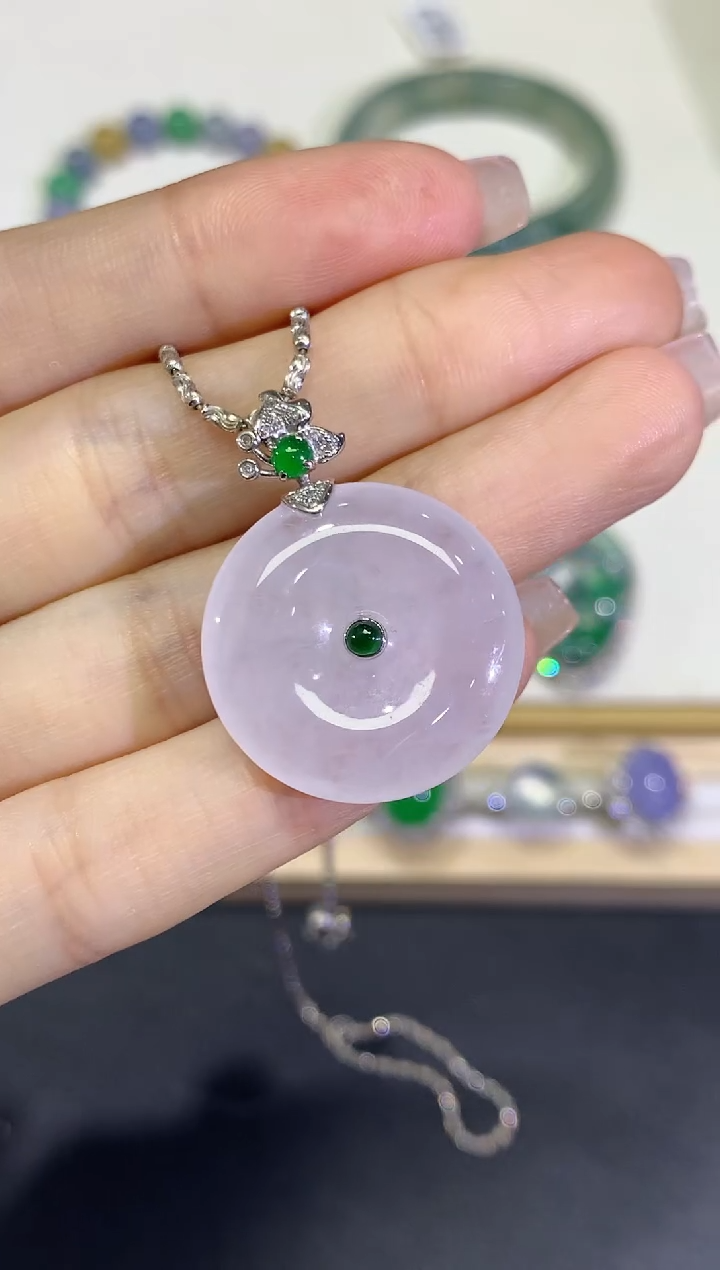 【闪购商品】翡翠颈饰18K金镶嵌团购45