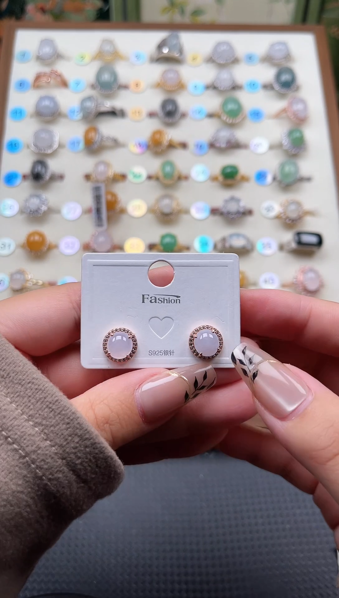 【闪购商品】翡翠耳饰银S925镶嵌天然A货翡翠耳钉