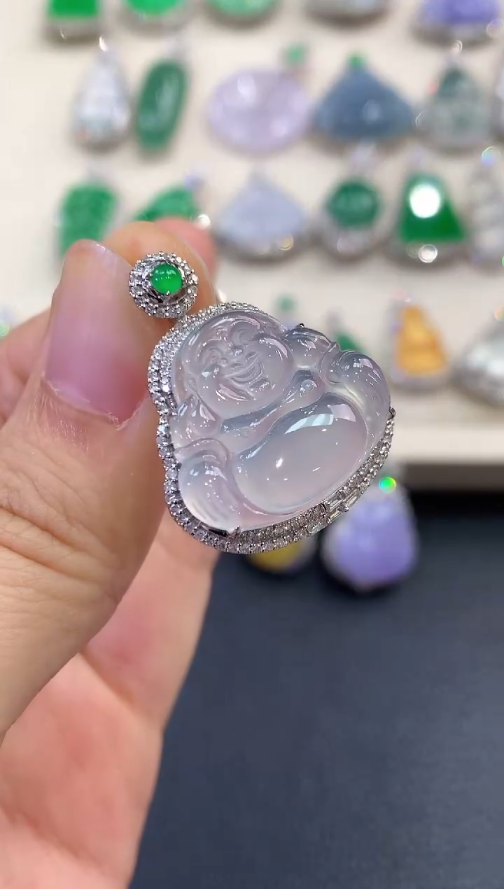 【闪购商品】翡翠吊坠(不含链)18K金镶嵌C8       