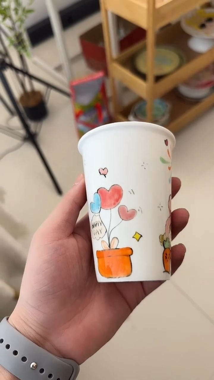 纯手工爱*墨纯手工绘制陶瓷杯