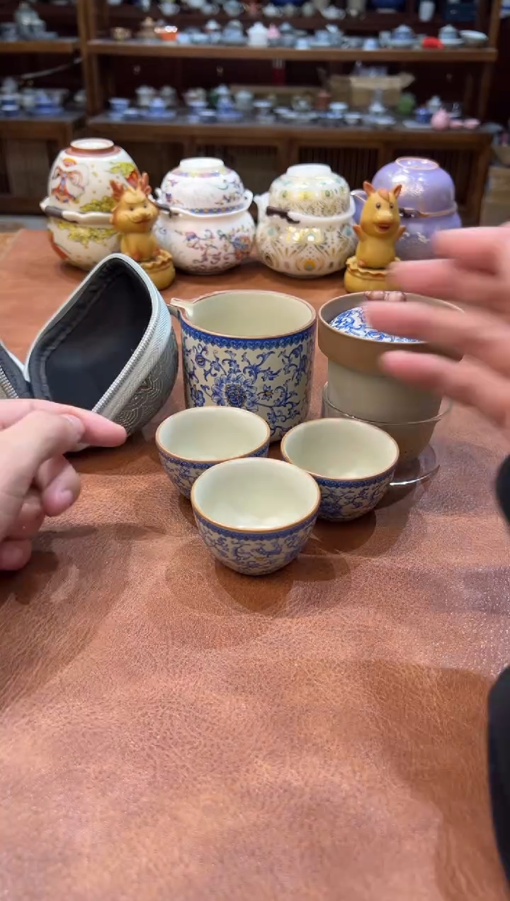 真的很便宜会开片的旅行茶具