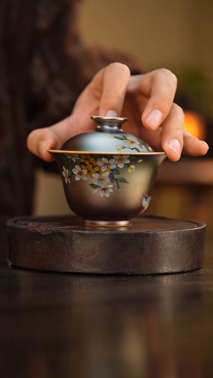 81柴房陶瓷柴烧盖碗