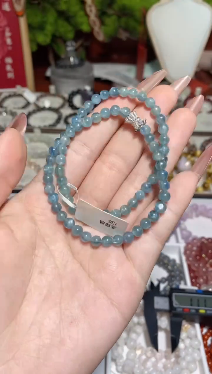 【闪购商品】水晶手串未镶嵌蓝绿晶双圈