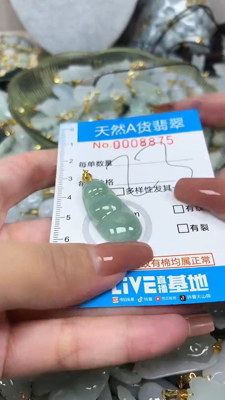 翡翠未镶嵌颈饰净货挂件-8875