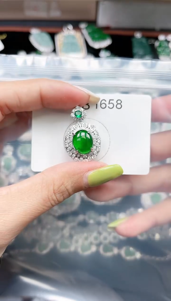 【闪购商品】翡翠颈饰未镶嵌赠皮绳1658