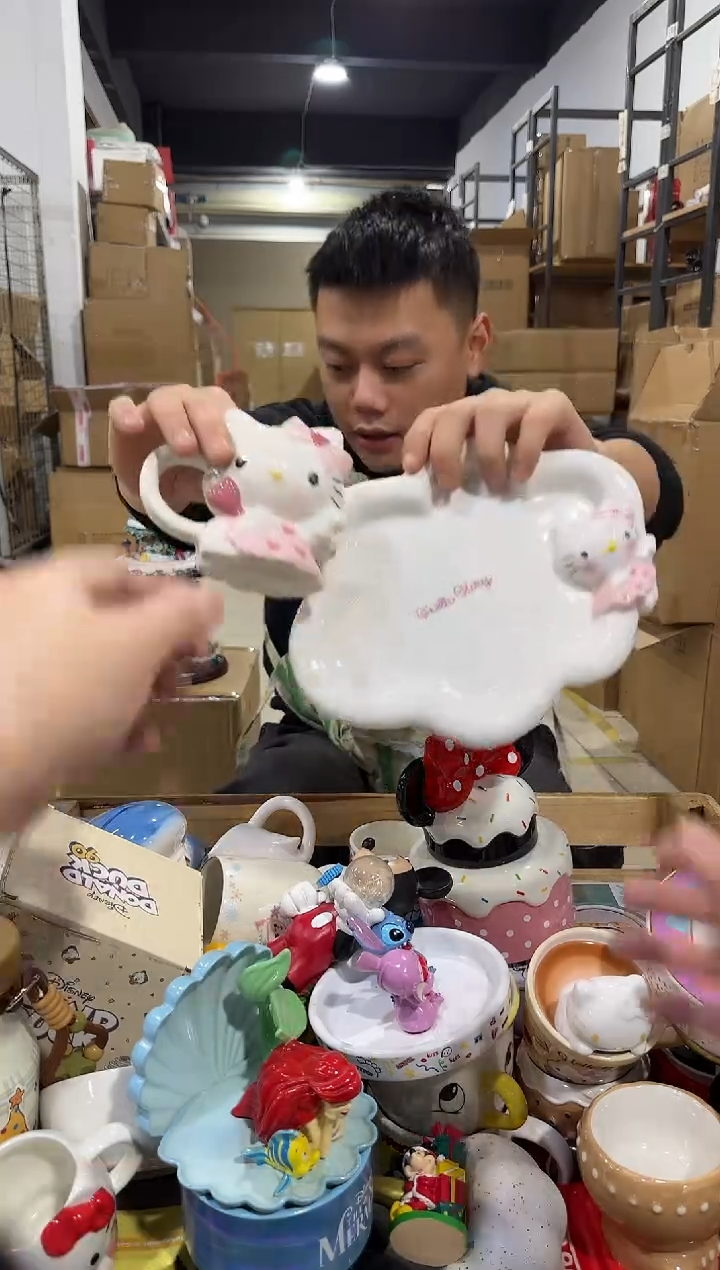 瓷片原盒kt猫天使一杯一碟