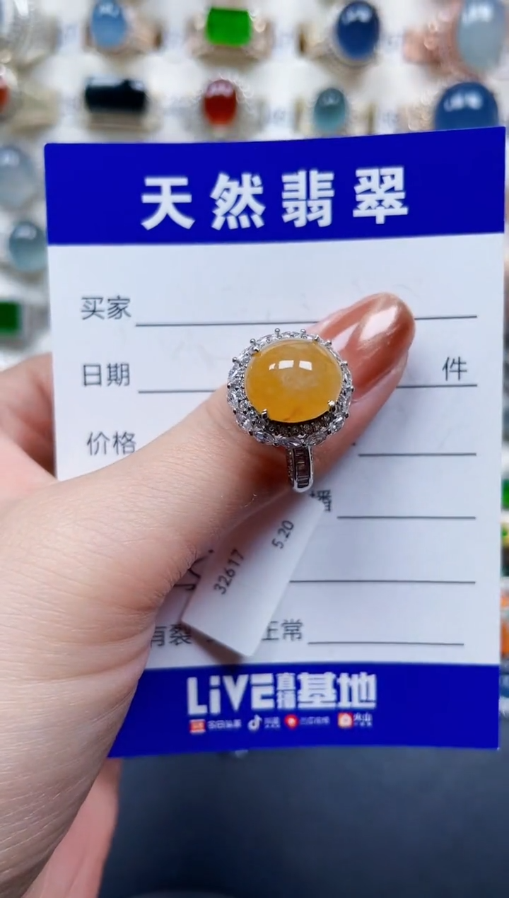 银S925镶嵌戒指翡翠535