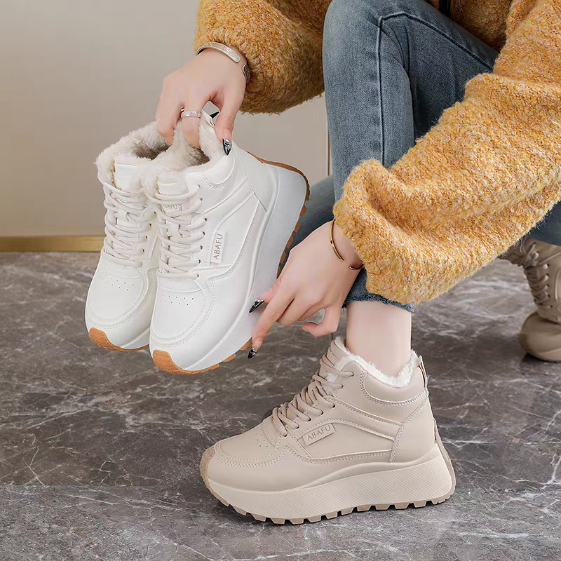 （有运费险）加绒老爹鞋女2025年新款冬季厚底雪地靴爆款保暖