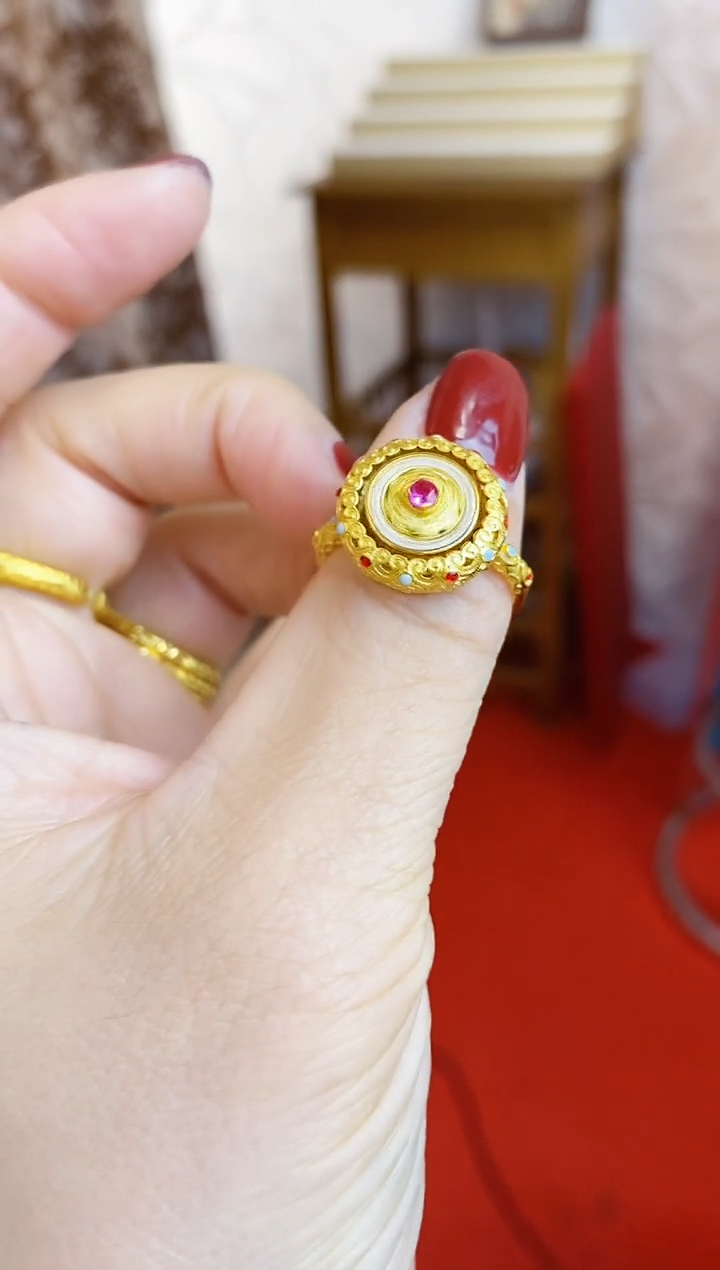 合金无002宝项花旋转戒指