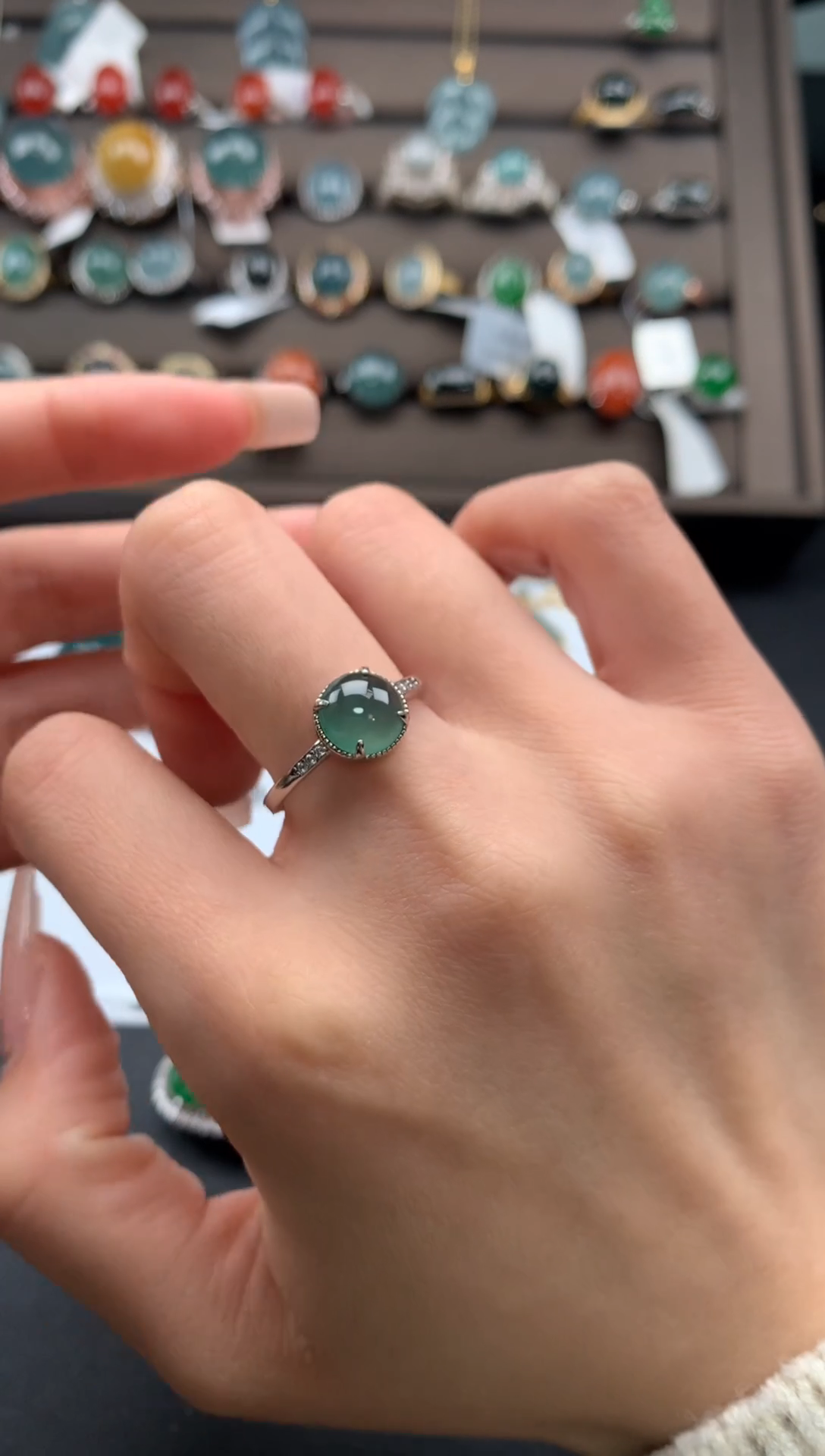 【闪购商品】翡翠戒指银S925镶嵌1233123