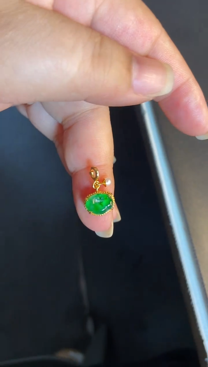 吊坠(不含链)银S925镶嵌翡翠1