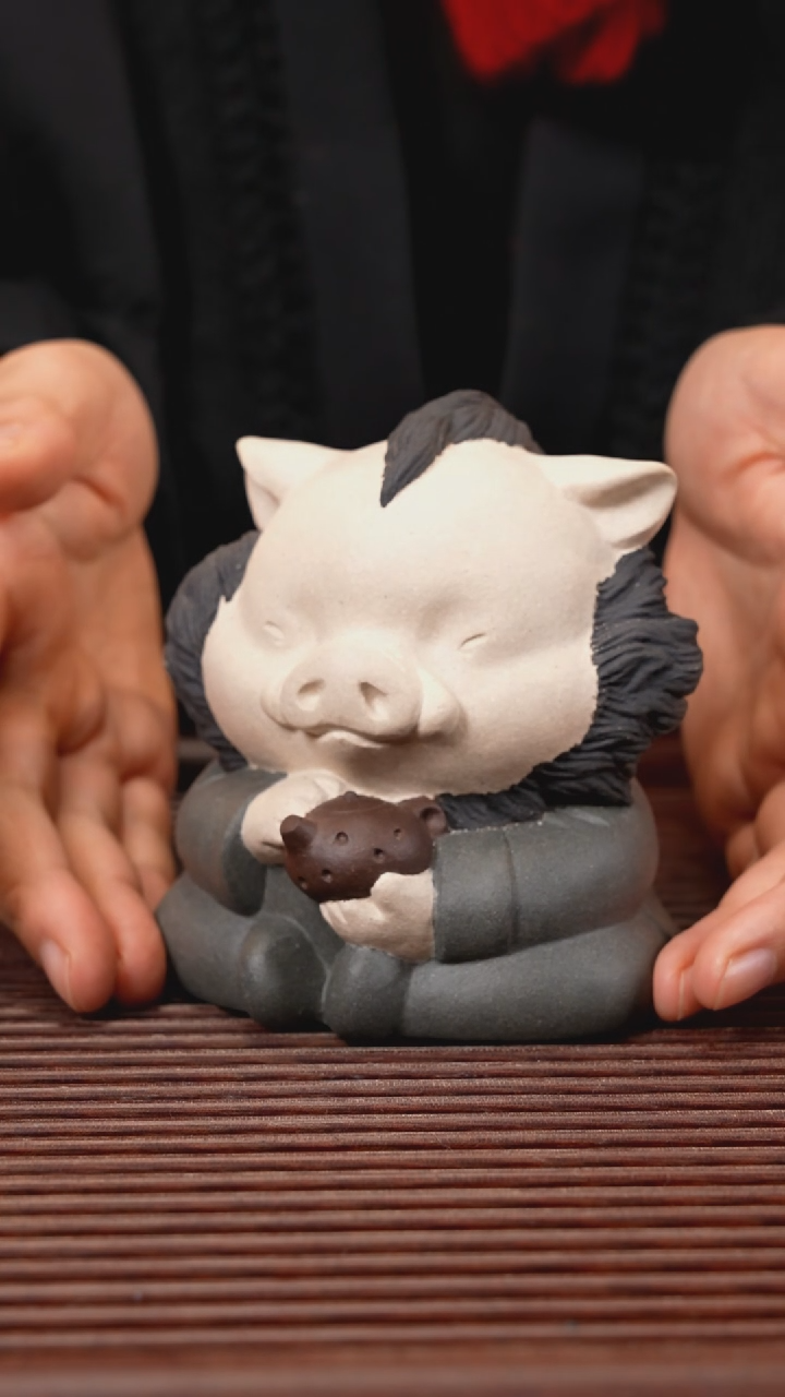 【闪购商品】紫砂茶宠四色小猪八戒