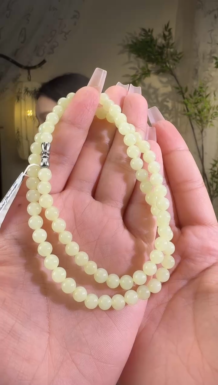 【闪购商品】和田玉项链未镶嵌卡6mm项链