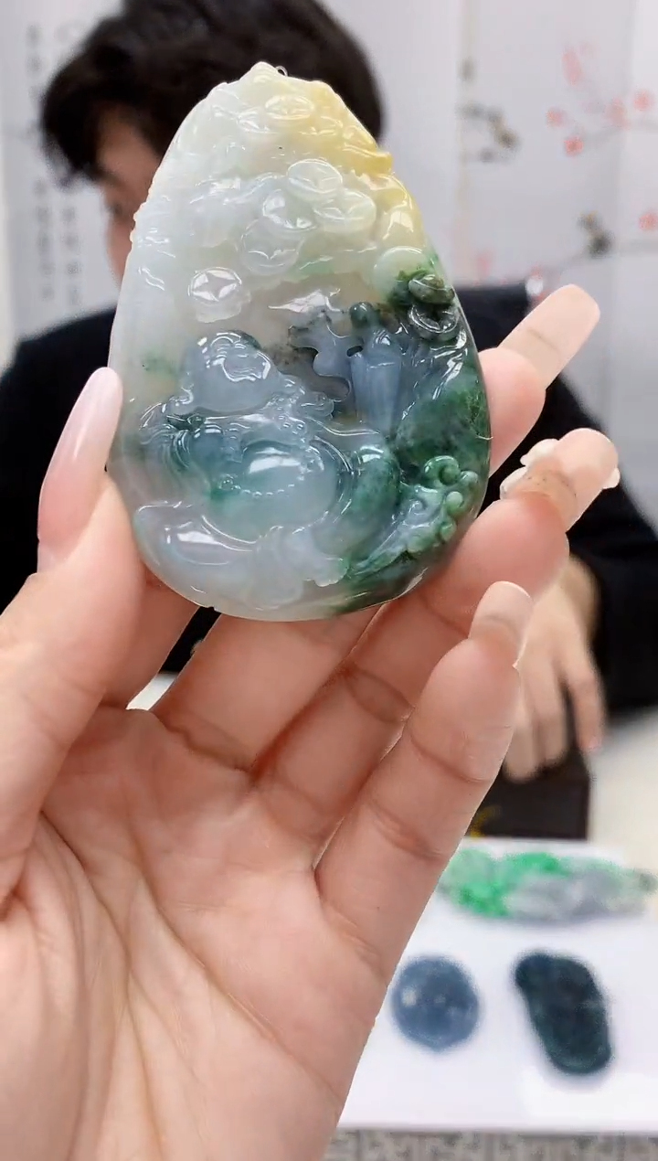 【闪购商品】定制翡翠未镶嵌5145lr-毛货挂件47赠珠链