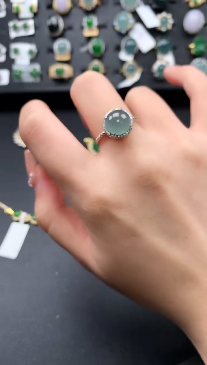 【闪购商品】翡翠戒指银S925镶嵌52141