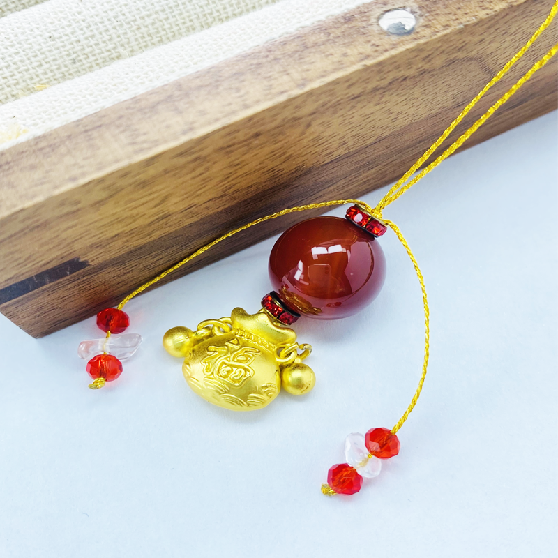 【热卖999+】MJ01热秒价！时尚精品天然玛瑙！柿子红玛瑙车挂！