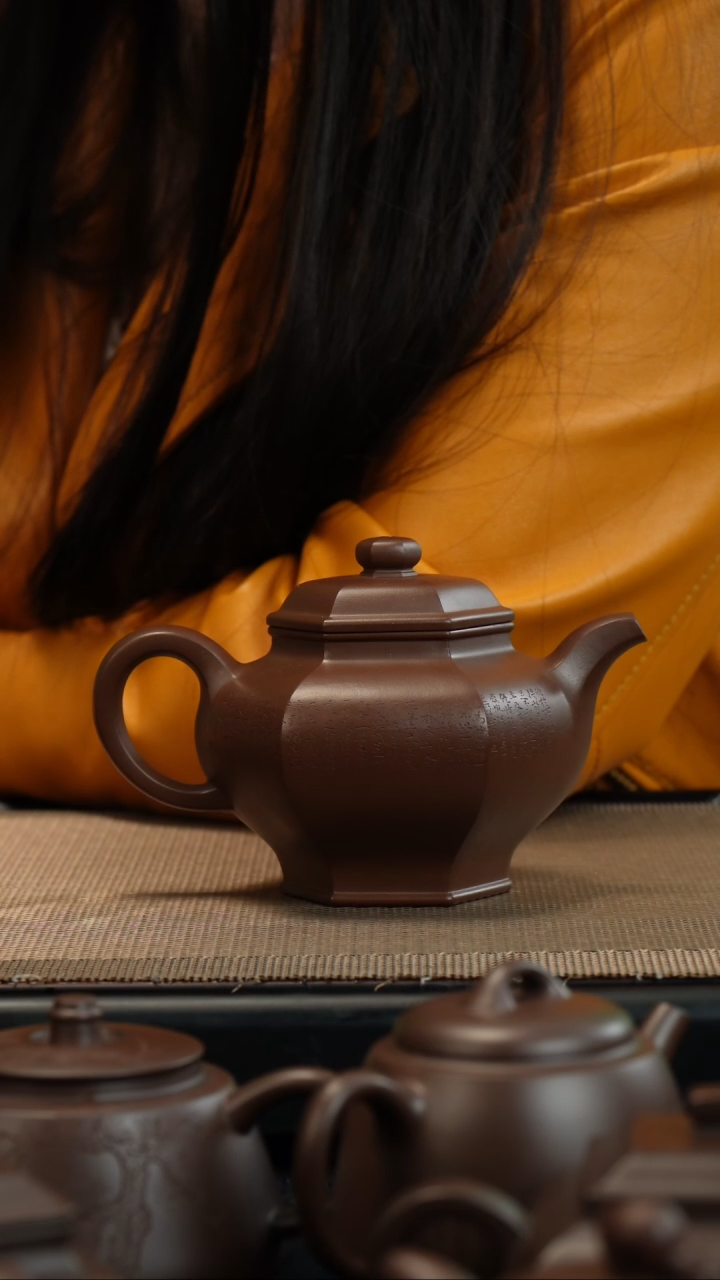 【闪购商品】紫砂茶壶老紫泥六方掇只