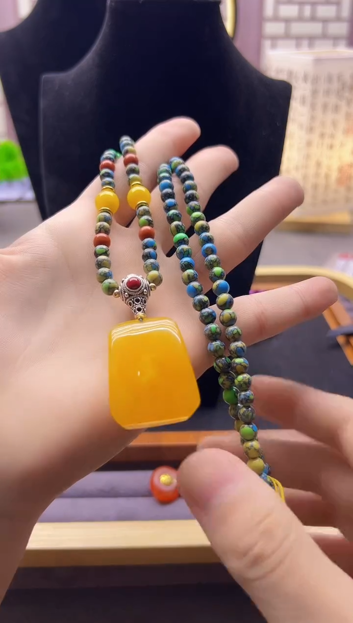 【闪购商品】蜜蜡颈饰银S925镶嵌X316       