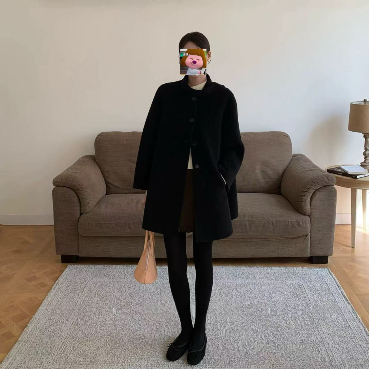 6702中古画报 coat~韩系廓形中长款双面羊毛大衣