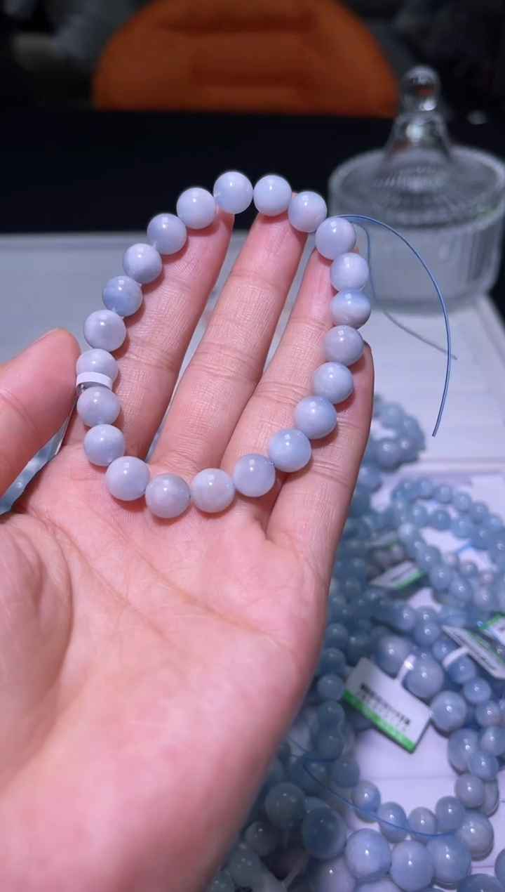 1海蓝宝石（处理）J021-8mm海蓝宝单圈-多样性发其一