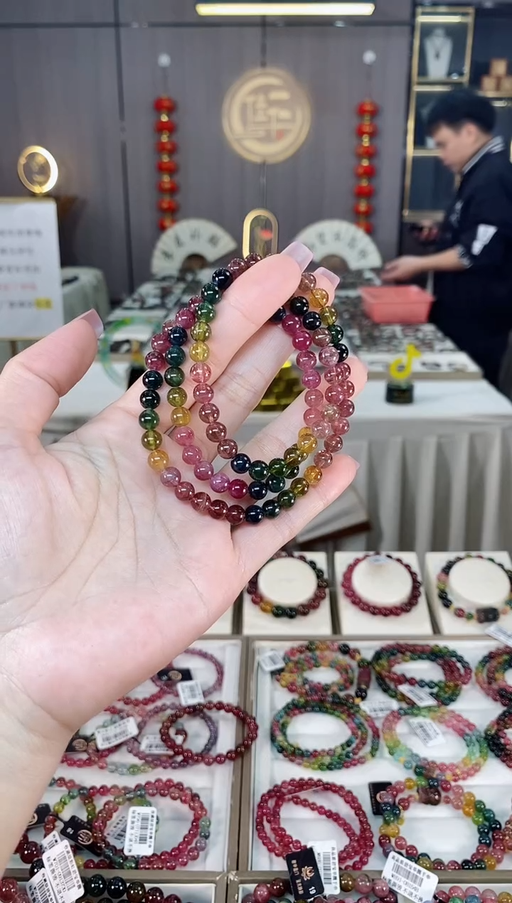 未镶嵌老矿碧玺三圈手串6mm+碧玺hon多样性发货一条