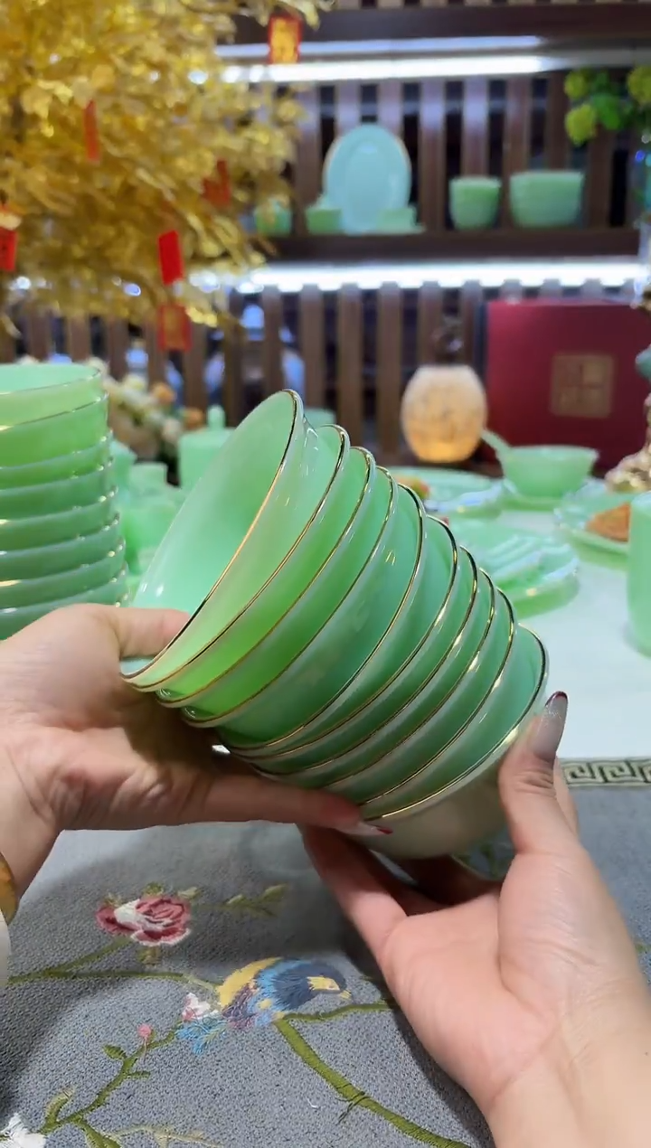 玉瓷4.5英寸饭碗10个