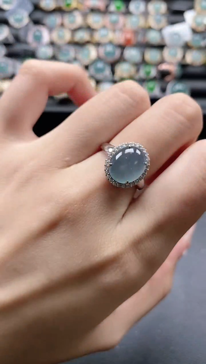 【闪购商品】翡翠戒指银S925镶嵌515111