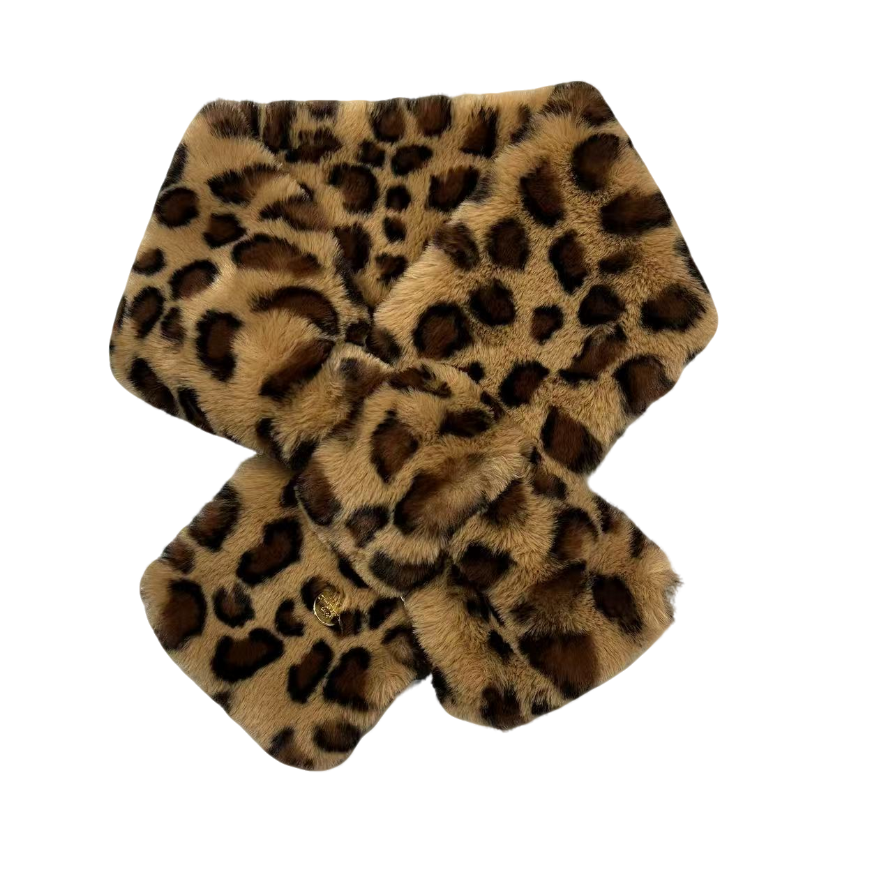 新款豹纹甜美围巾洋气百搭毛领时尚女士