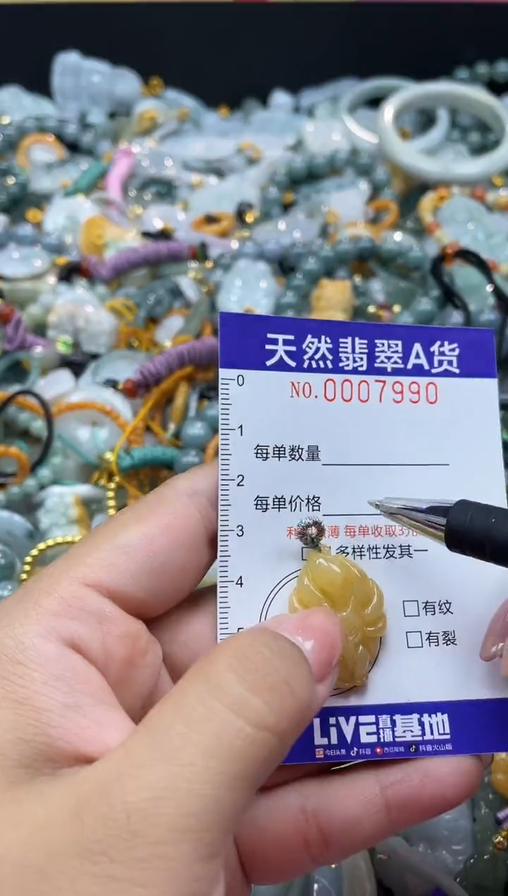 翡翠未镶嵌颈饰07990