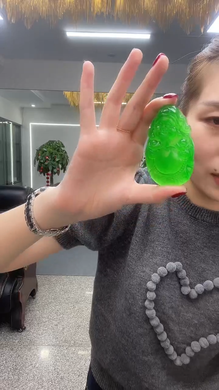 冰绿财神吊坠多样性发货一件