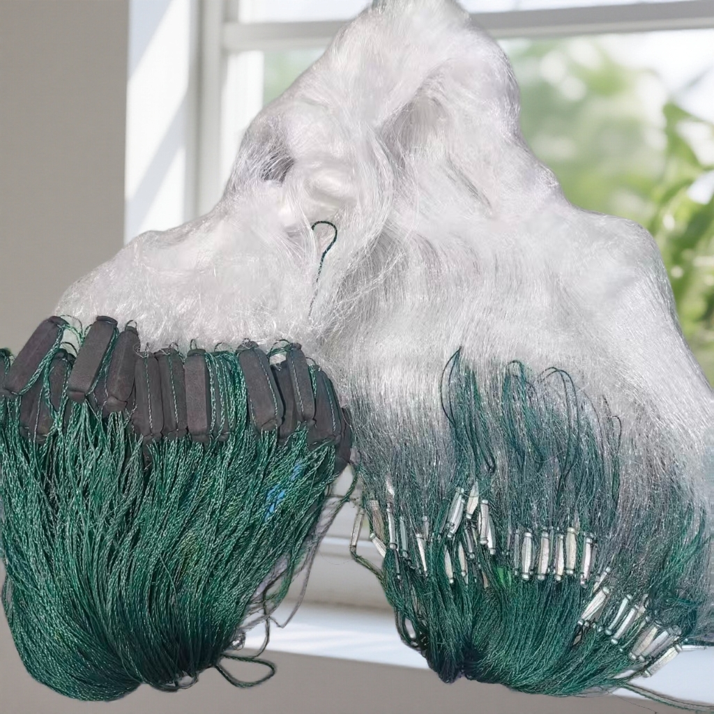 宝舟渔具加强柔丝粘网挂网捕鱼网多层加重沉网适合多种鱼类的鱼网