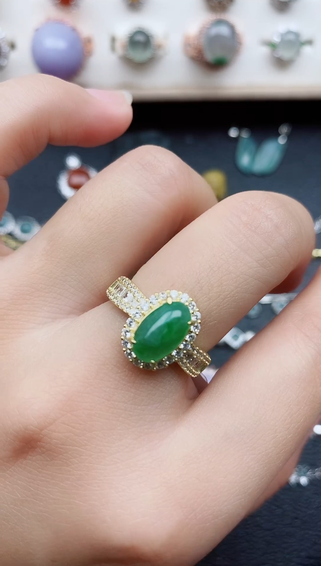 【闪购商品】翡翠戒指银S925镶嵌11111