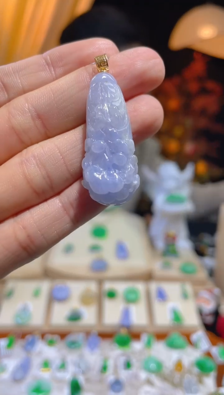 【闪购商品】翡翠颈饰18K金镶嵌假一赔三