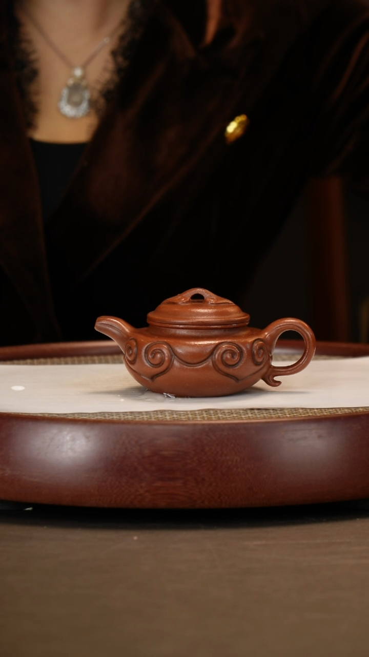 【闪购商品】紫砂茶壶【张赦棠】红泥仿古如意    150CC