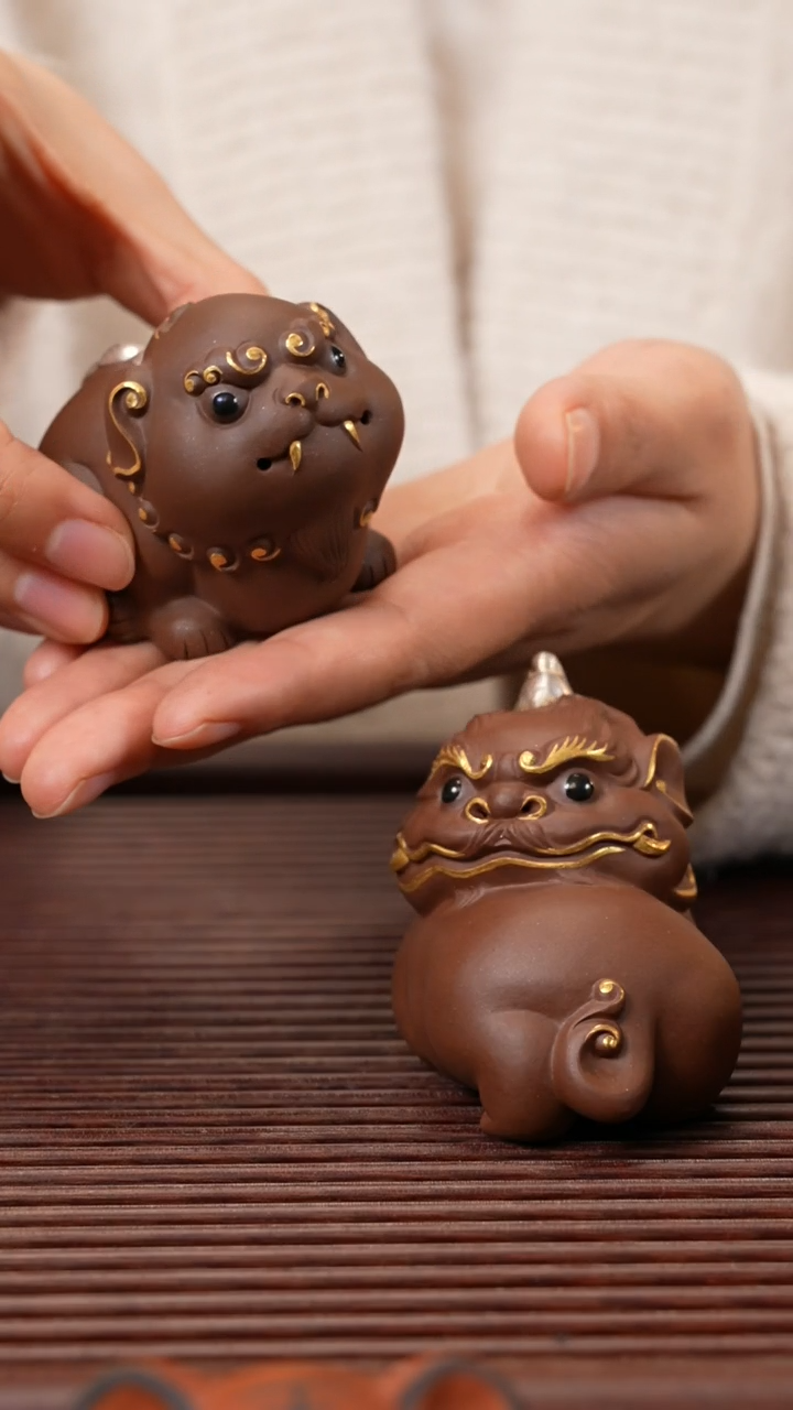 【闪购商品】紫砂茶宠貔貅（描金银）