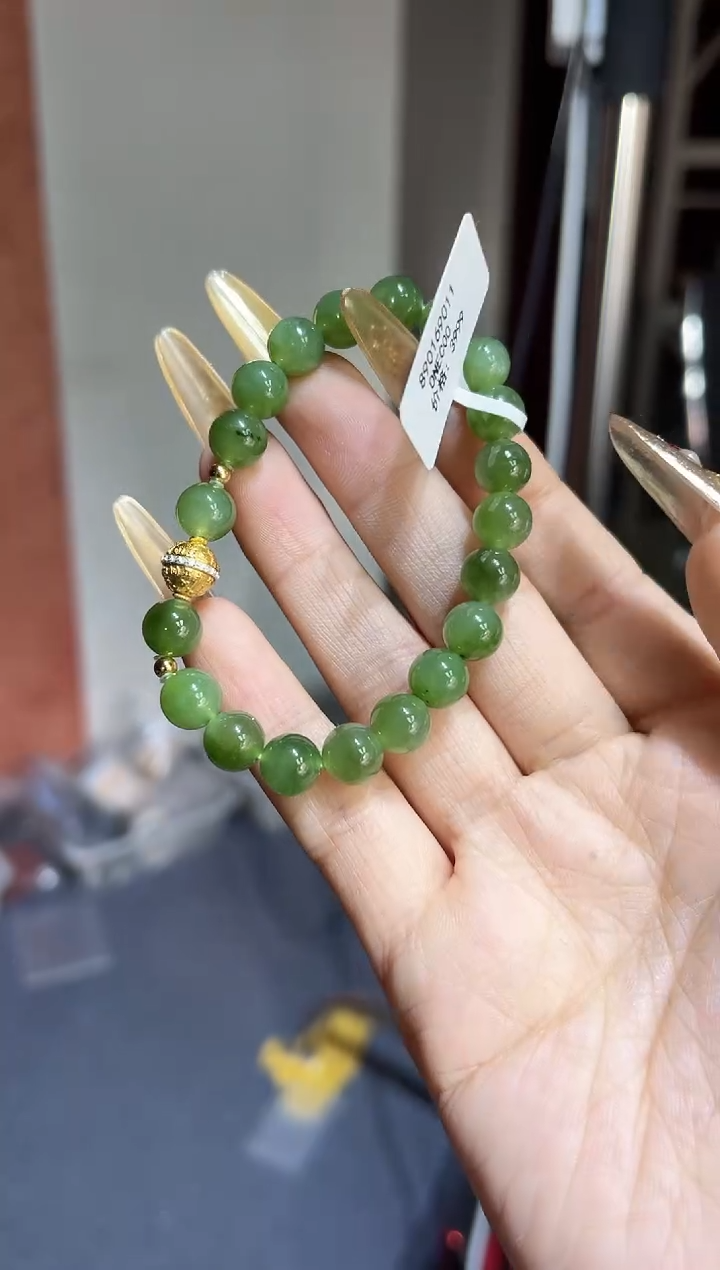 银S925镶嵌手链和田玉多样性发其一