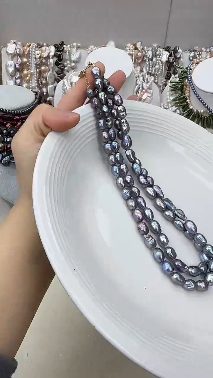 项链银S925镶嵌淡水珍珠1