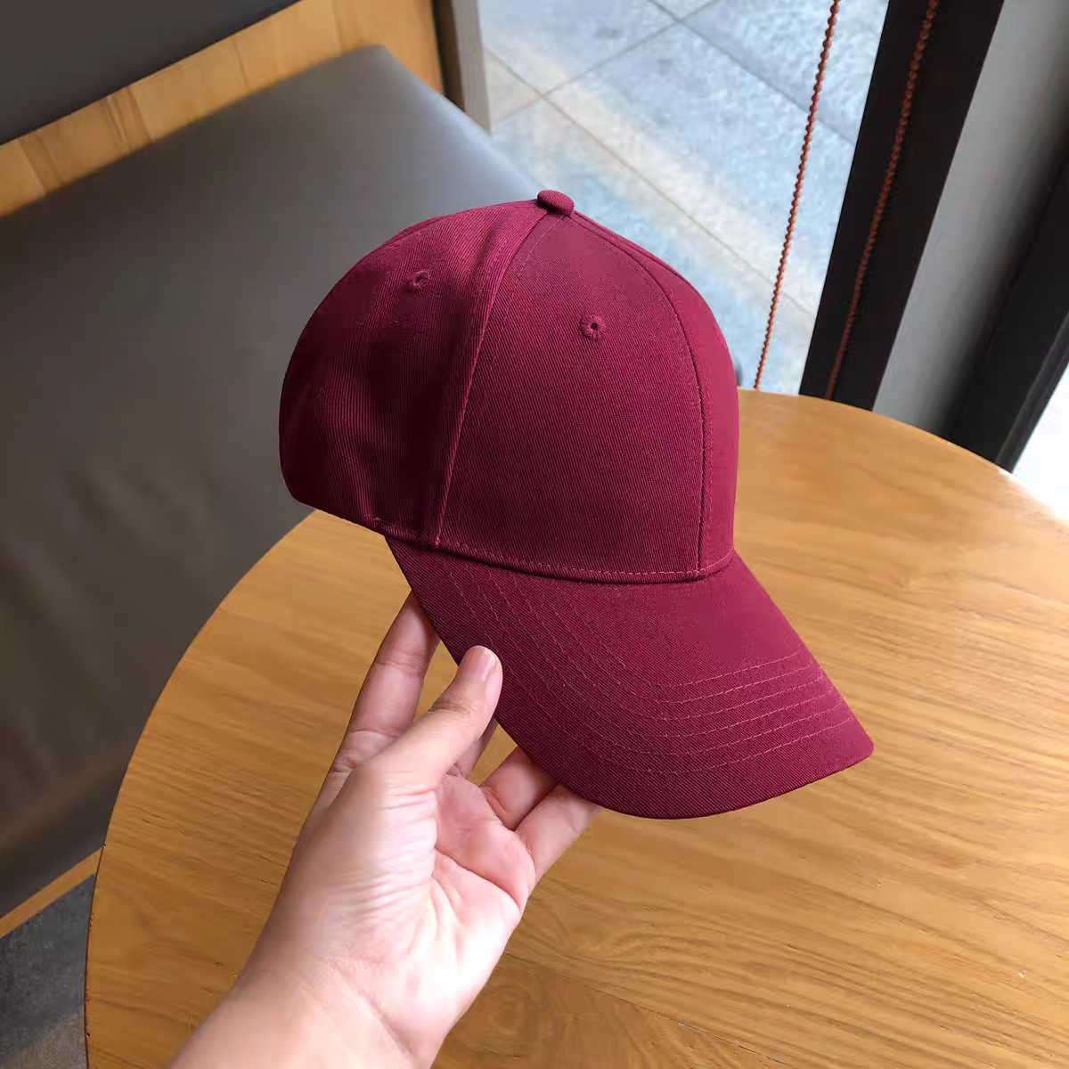 99【l猎豹】学生纯色ins韩版运动网红时尚休闲百搭夏季红色鸭舌帽