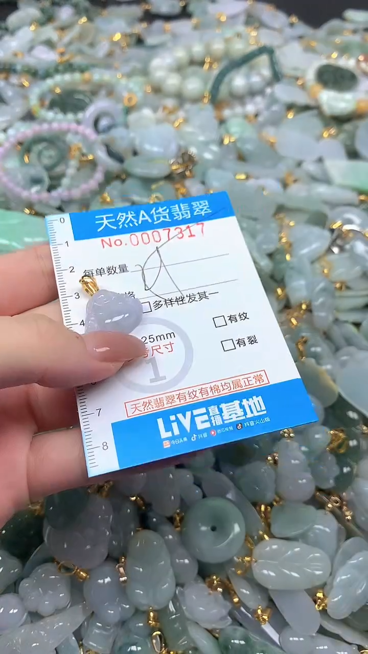 颈饰未镶嵌翡翠净货挂件-7317