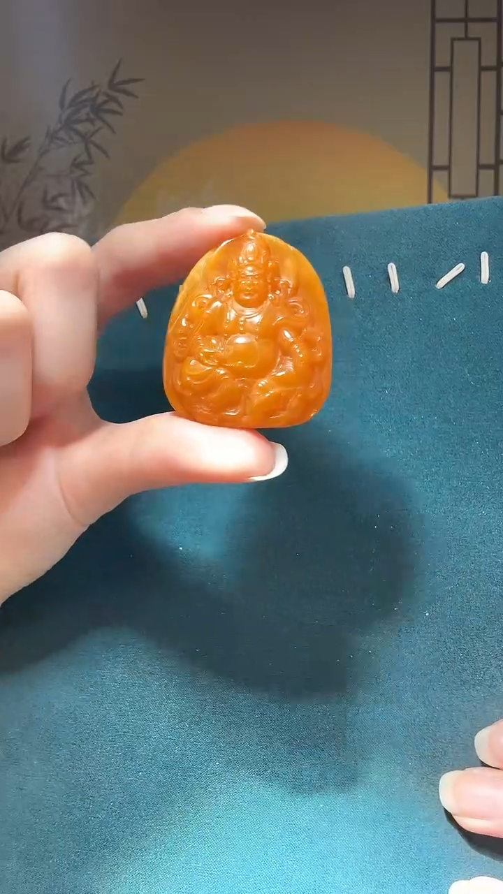 【闪购商品】琥珀裸石未镶嵌A0436天然蜜蜡微瑕绑绳