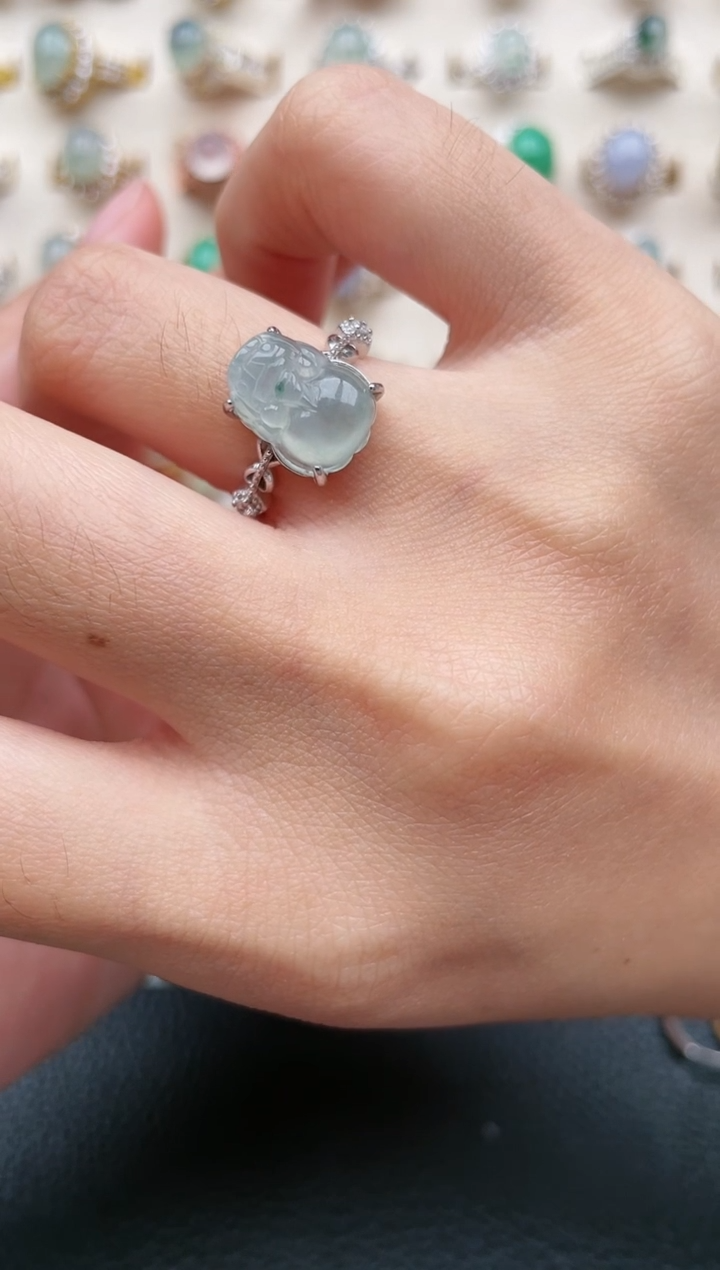 【闪购商品】翡翠戒指银S925镶嵌1111