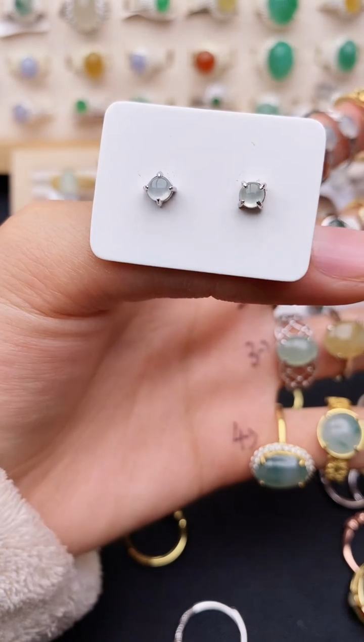 【闪购商品】翡翠戒指银S925镶嵌缅甸翡翠