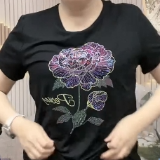 8730535比特棉紫玫瑰花型