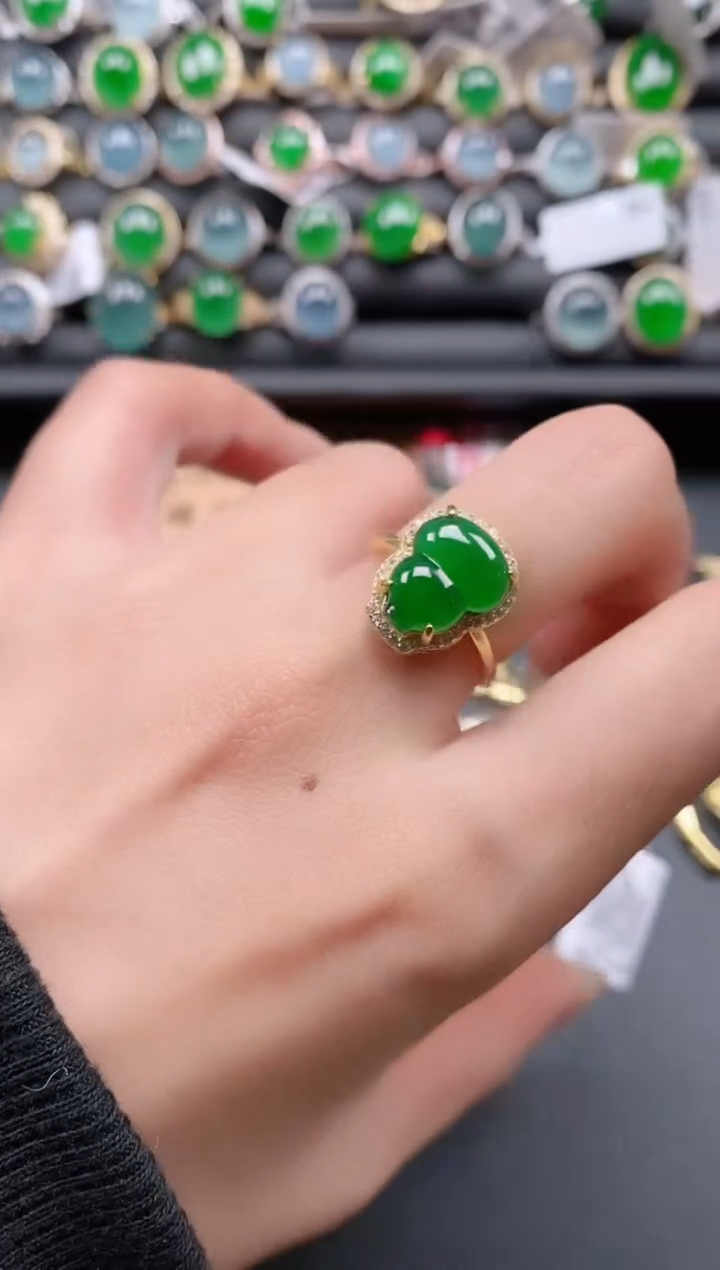 银S925镶嵌戒指翡翠1111
