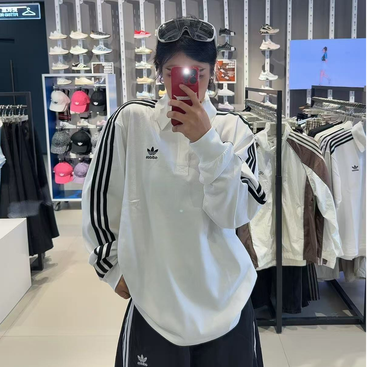 adidas三叶草ADICOLOR欧若风柔软舒适长袖POLO衫 IZ2459