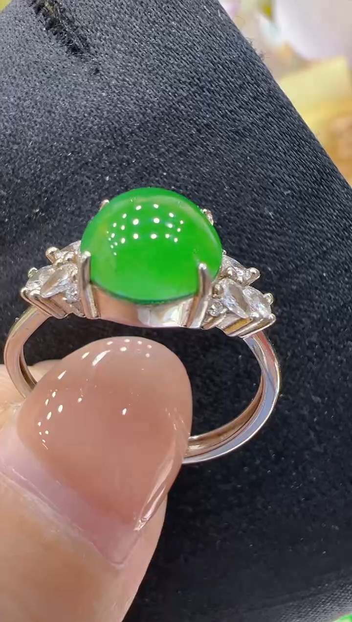 银S925镶嵌戒指翡翠多样性团购发一件