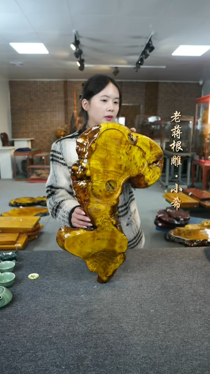 【闪购商品】黄金樟实木茶盘尺寸58-23-3.5